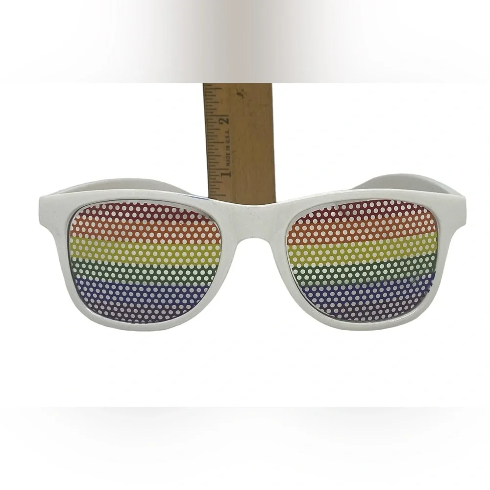 LGBTQ Sunglasses White Plastic Frames Pride Six Colors Lenses Absolut